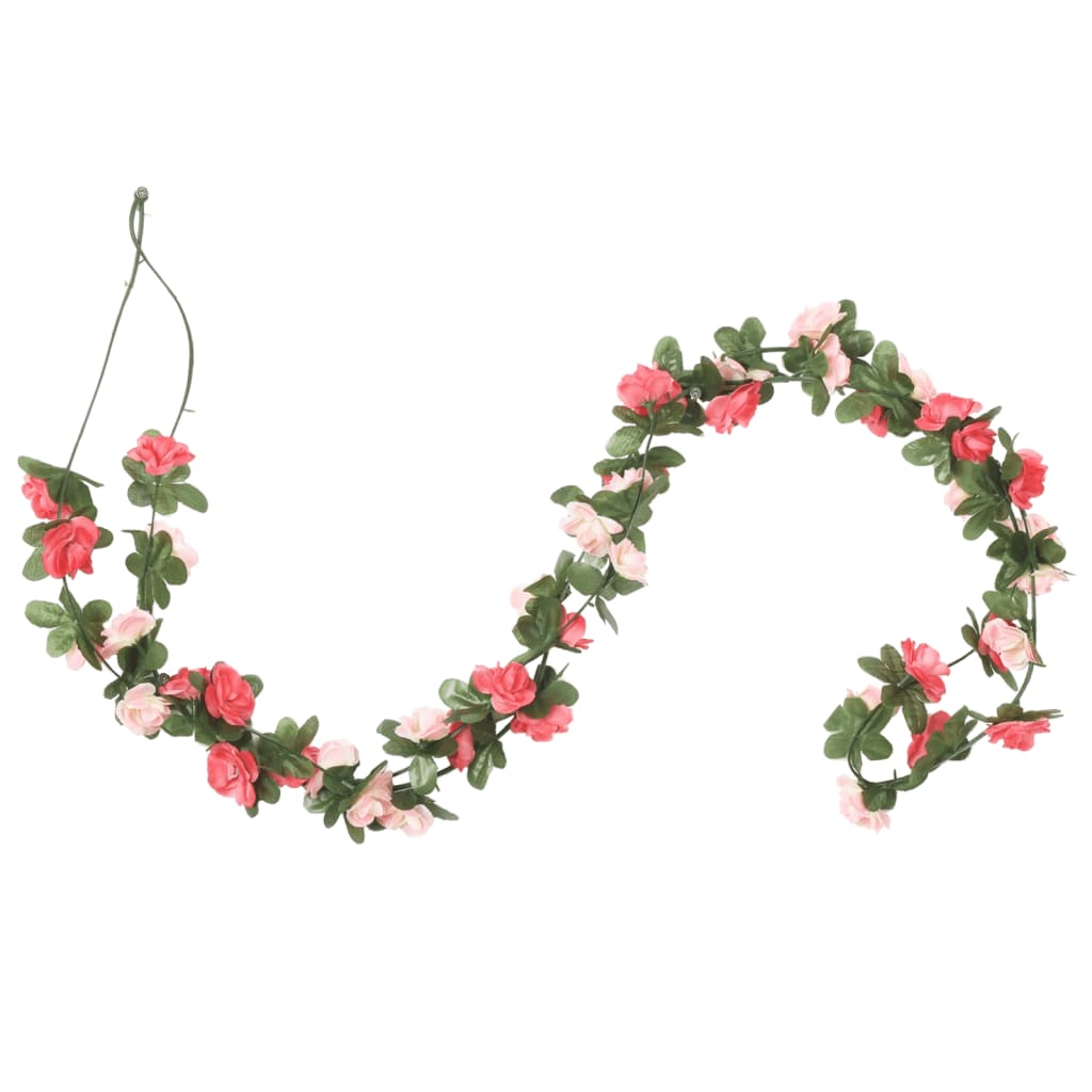 Christmas Flower Garlands 6 Pcs Spring Rose 250 Cm