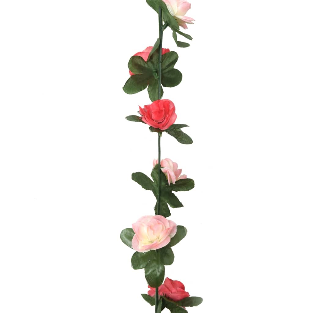Christmas Flower Garlands 6 Pcs Spring Rose 250 Cm