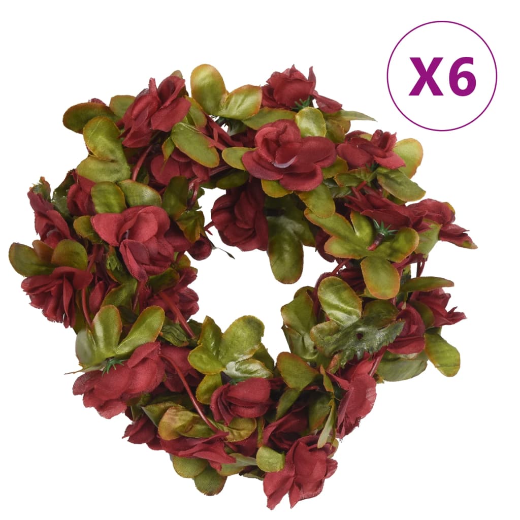 Christmas Flower Garlands 6 Pcs Spring Rose 250 Cm