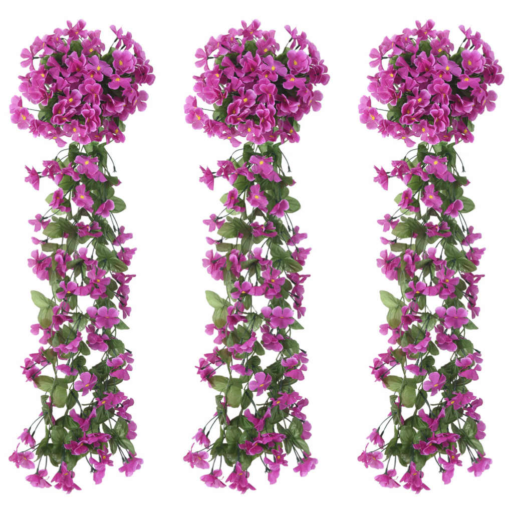 Christmas Flower Garlands 3 Pcs 85 Cm