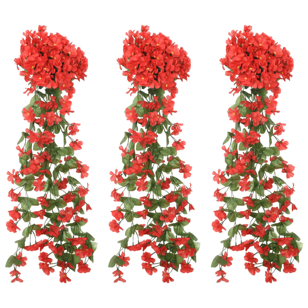 Christmas Flower Garlands 3 Pcs 85 Cm