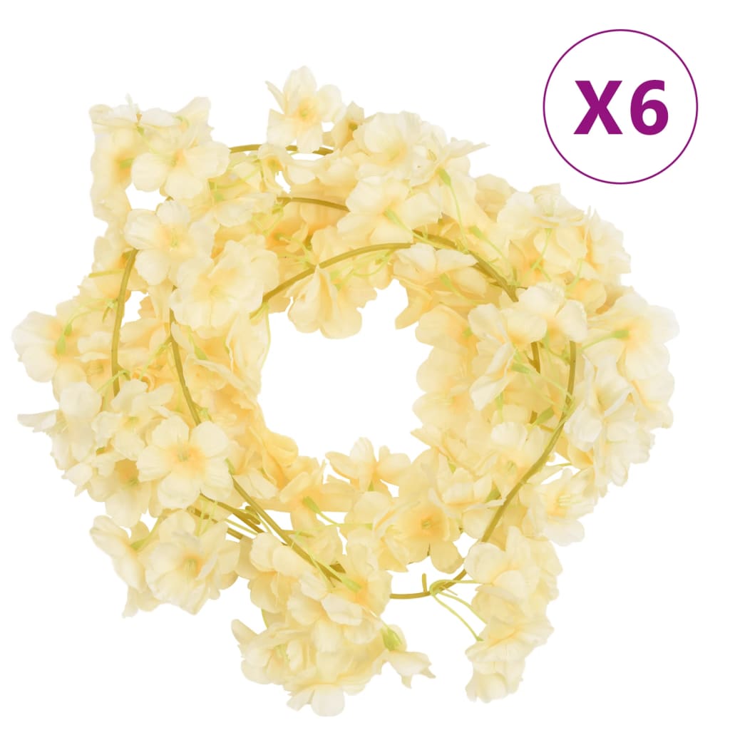 Christmas Flower Garlands 6 Pcs 180 Cm