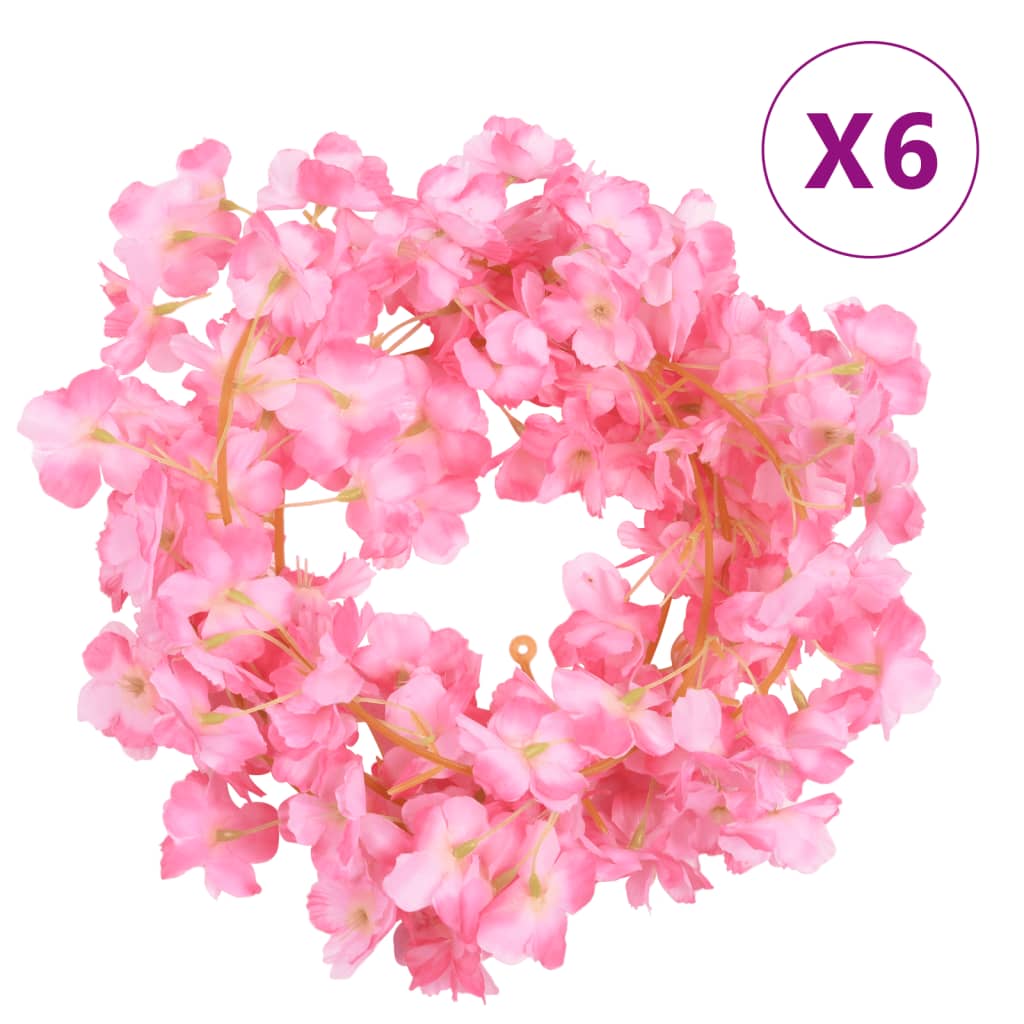 Christmas Flower Garlands 6 Pcs 180 Cm