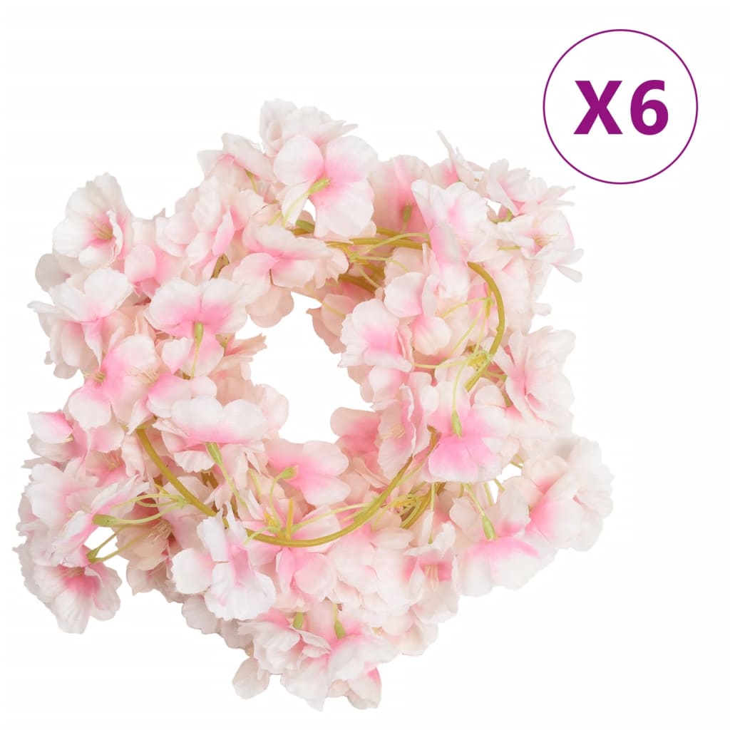 Christmas Flower Garlands 6 Pcs 180 Cm