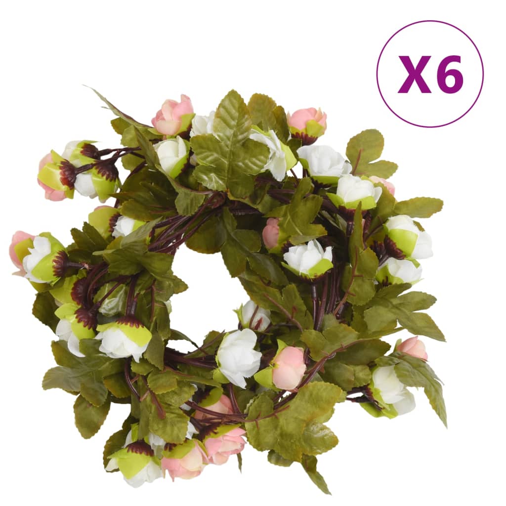 Christmas Flower Garlands 6 Pcs 215 Cm