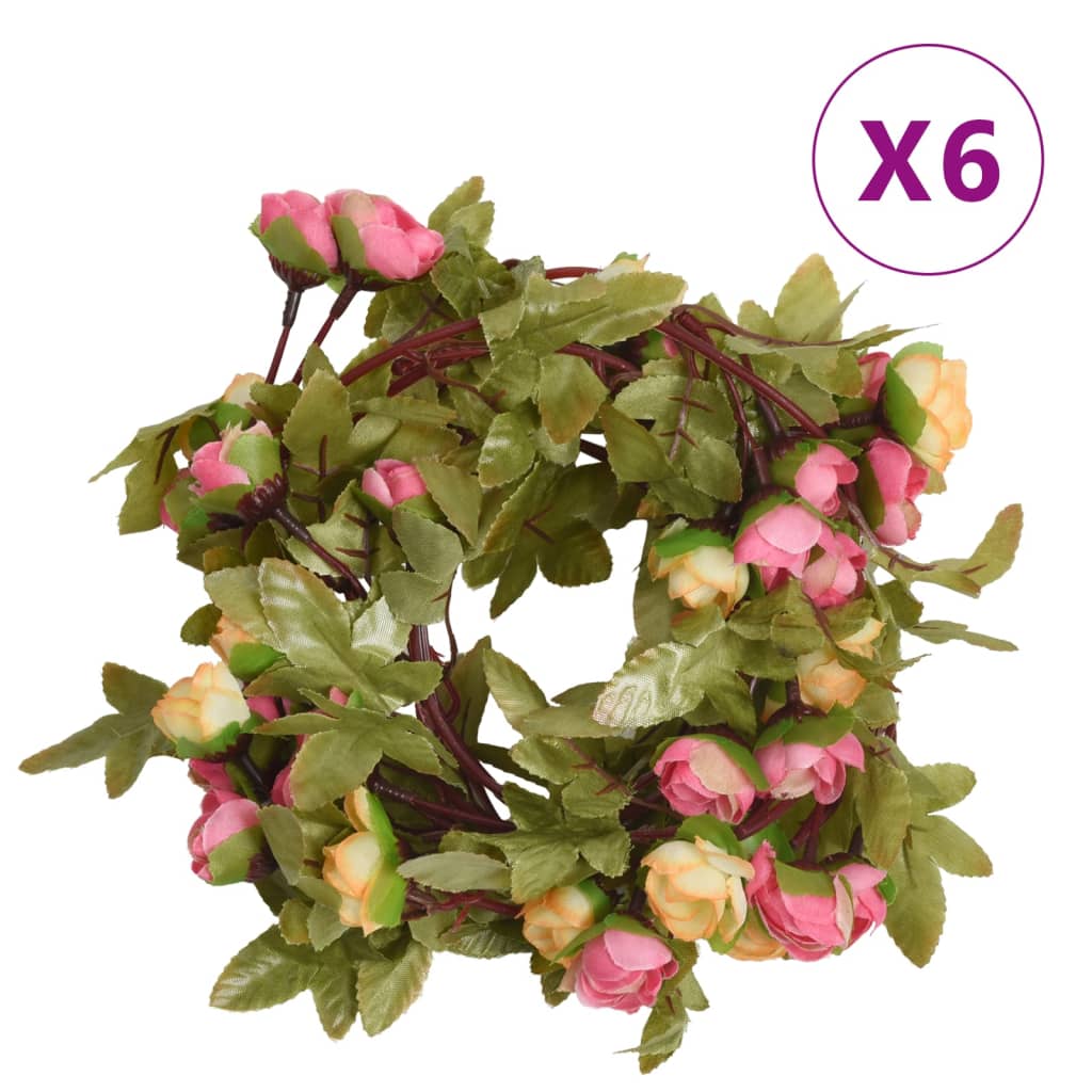 Christmas Flower Garlands 6 Pcs 215 Cm