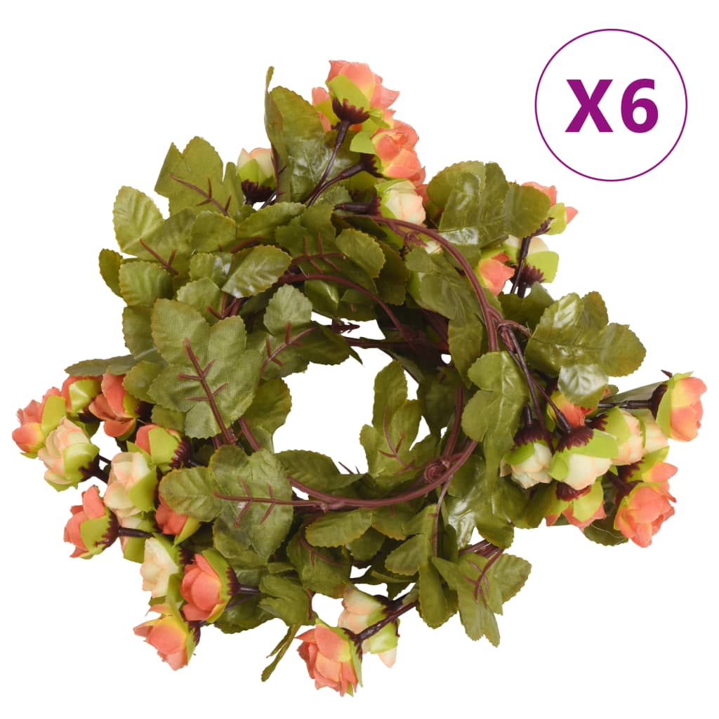 Christmas Flower Garlands 6 Pcs 215 Cm