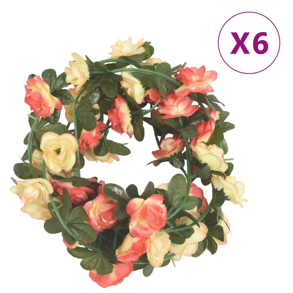 Christmas Flower Garlands 6 Pcs 240 Cm