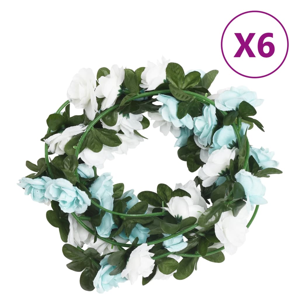 Christmas Flower Garlands 6 Pcs 240 Cm