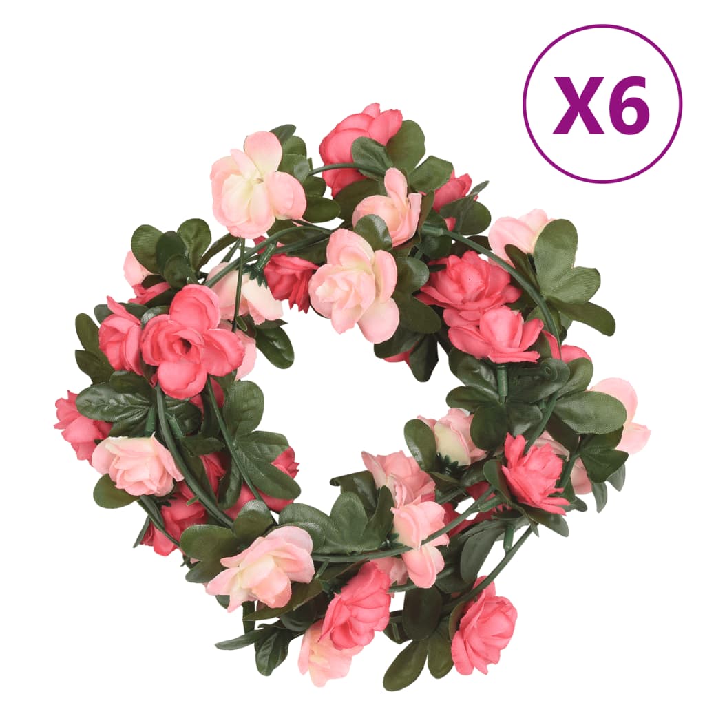 Christmas Flower Garlands 6 Pcs 240 Cm