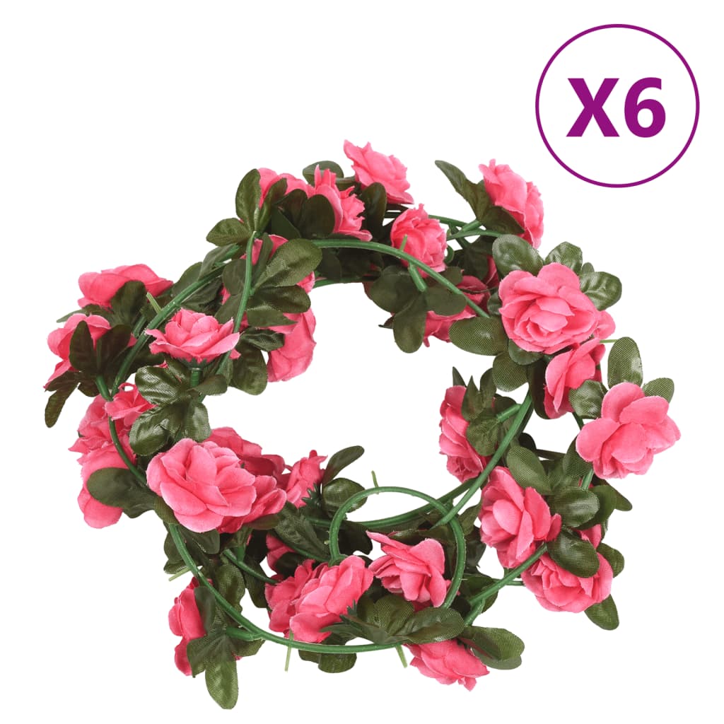Christmas Flower Garlands 6 Pcs 240 Cm