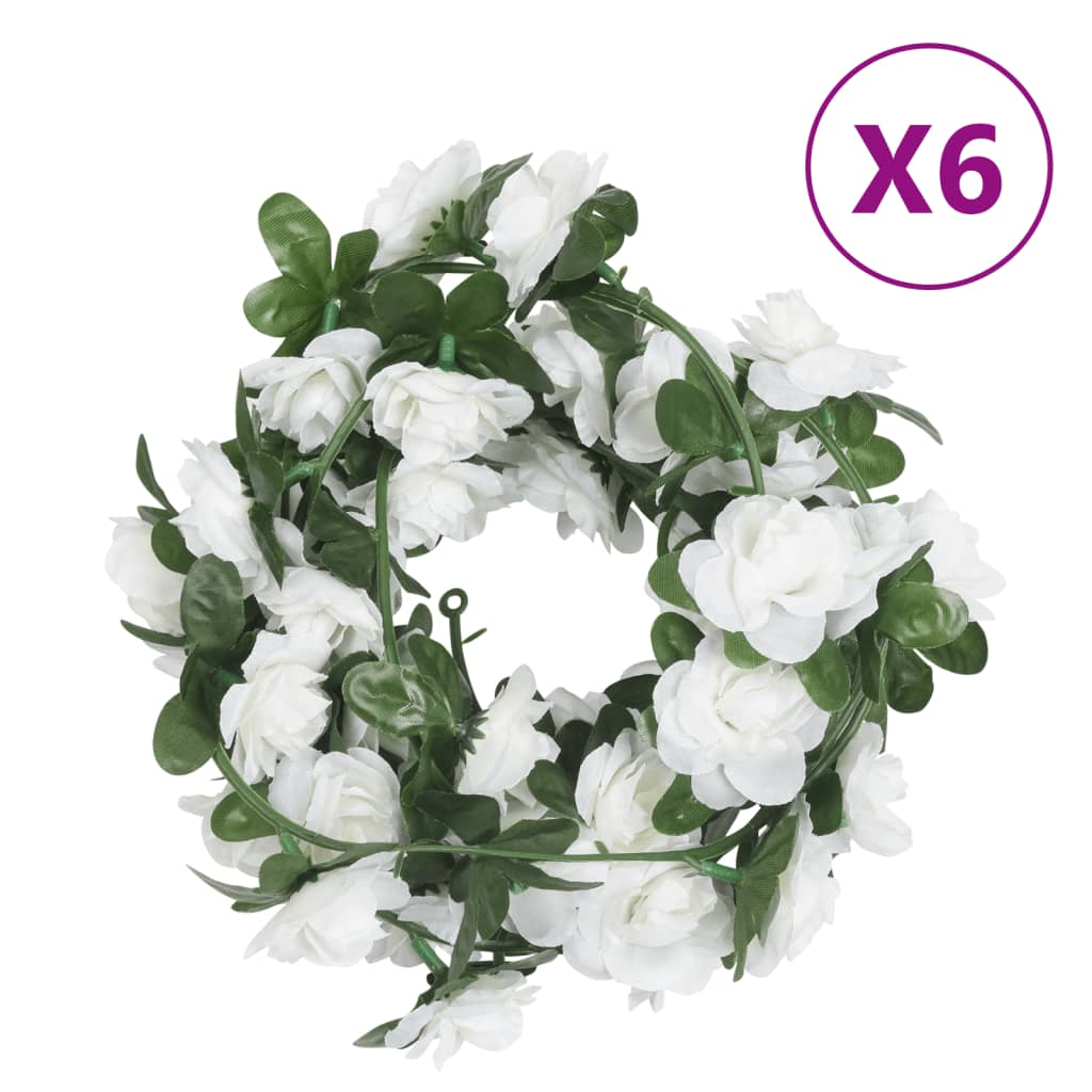 Christmas Flower Garlands 6 Pcs 240 Cm
