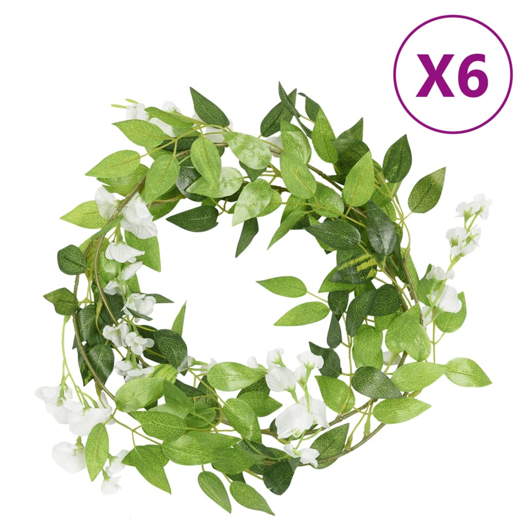 Christmas Flower Garlands 6 Pcs 200 Cm
