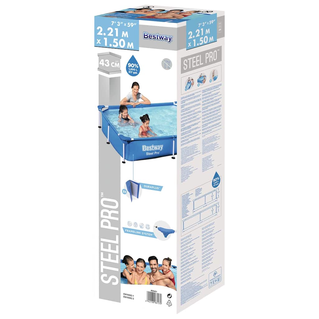 Bestway Steel Pro Swimming Pool 221X150X43 Cm