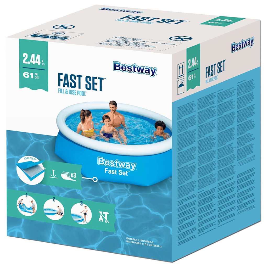 Bestway Fast Set Inflatable Swimming Pool Round 244X66 Cm 57265