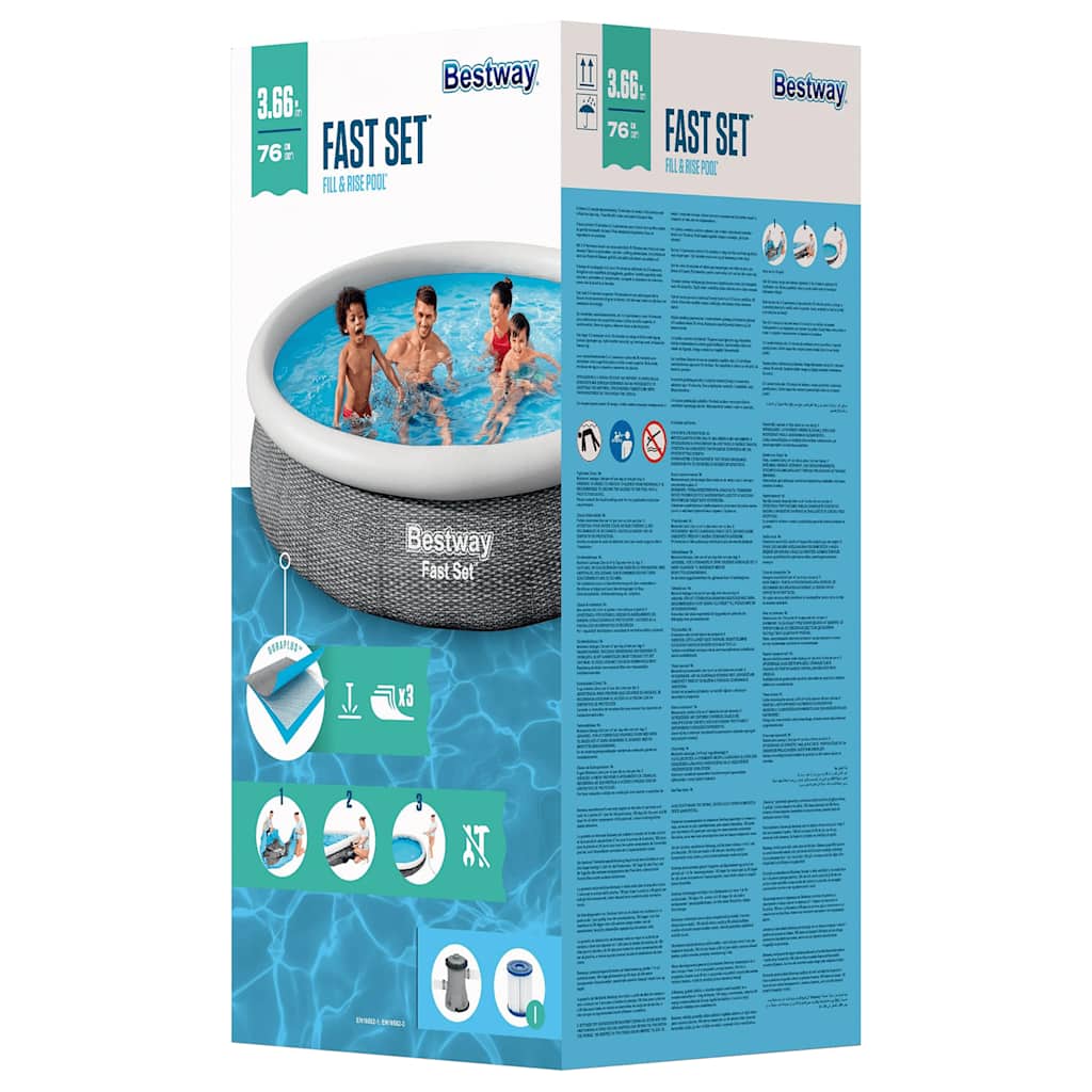 Bestway Swimming Pool Set Round 366X76 Cm