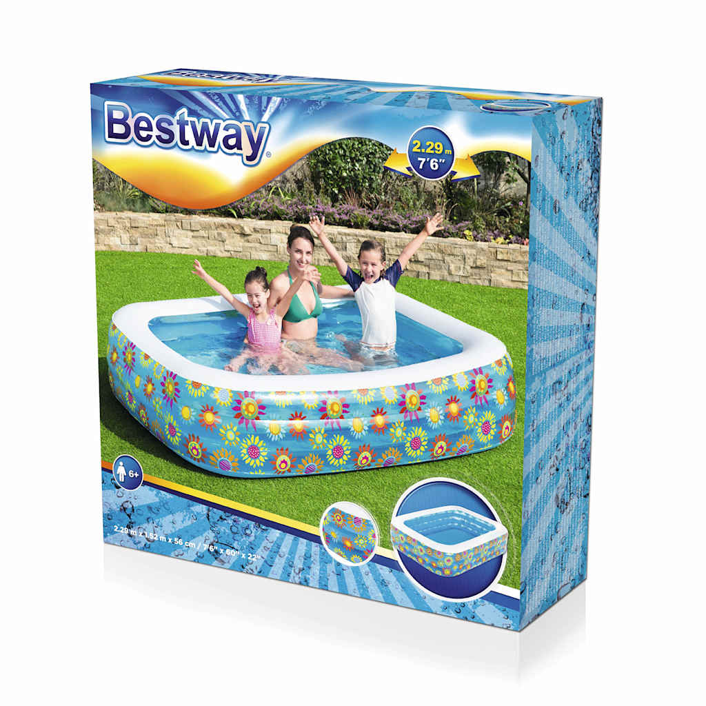 Bestway Inflatable Kids Pool Blue 229X152X56 Cm