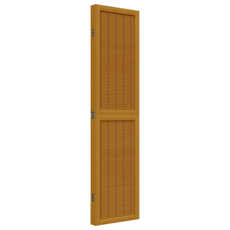 Room Divider 4 Panels Brown Solid Wood Paulownia