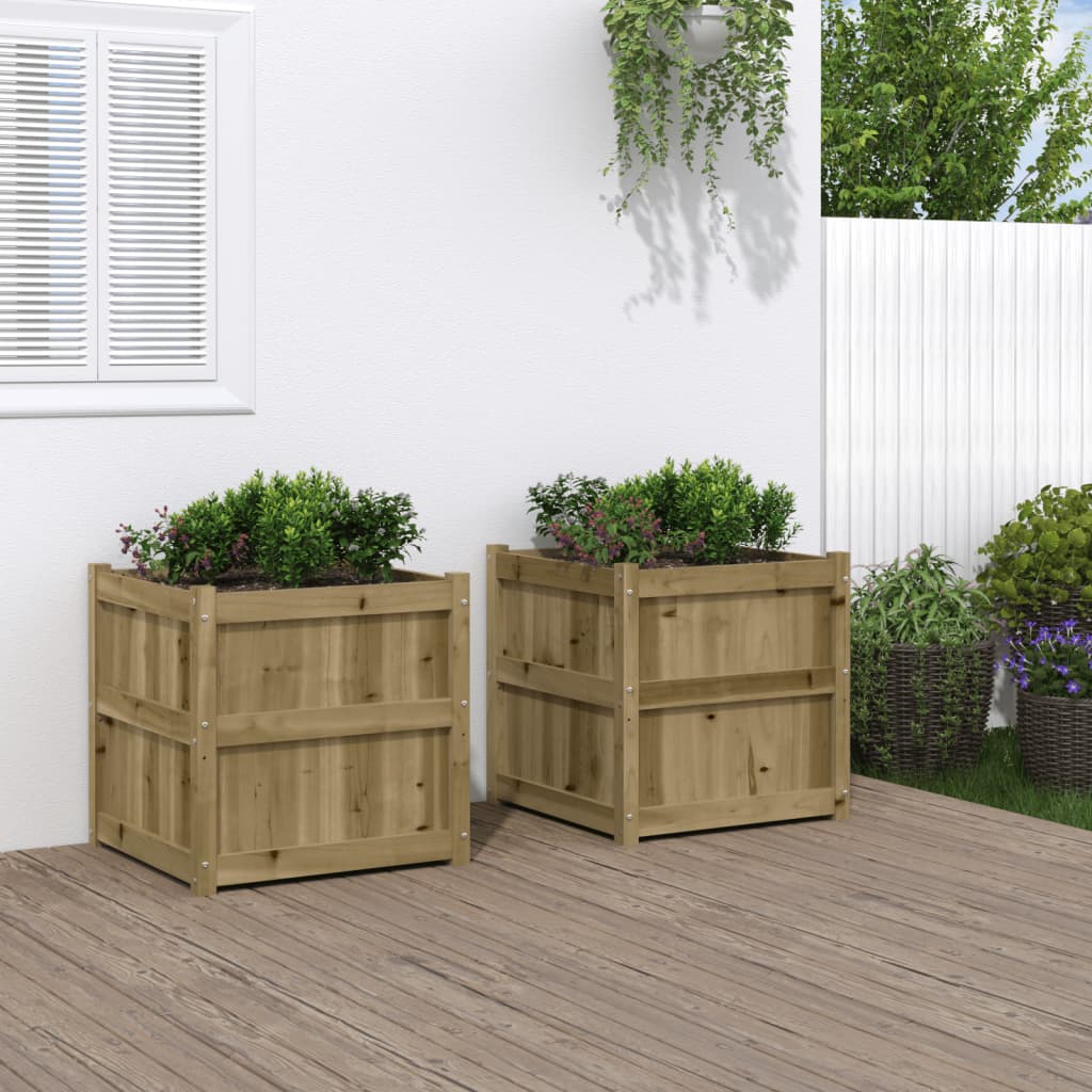 Garden Planter 60X60X60 Cm Impregnated Wood Pine