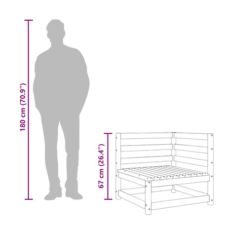 Garden Sofas Corner 2 Pcs 70X70X67 Cm Solid Wood Douglas