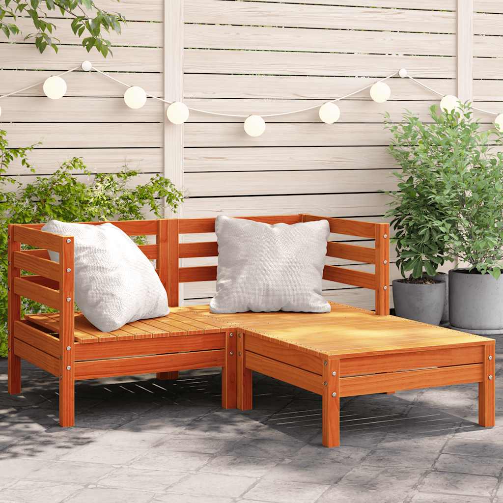 Garden Footstool Solid Pinewood