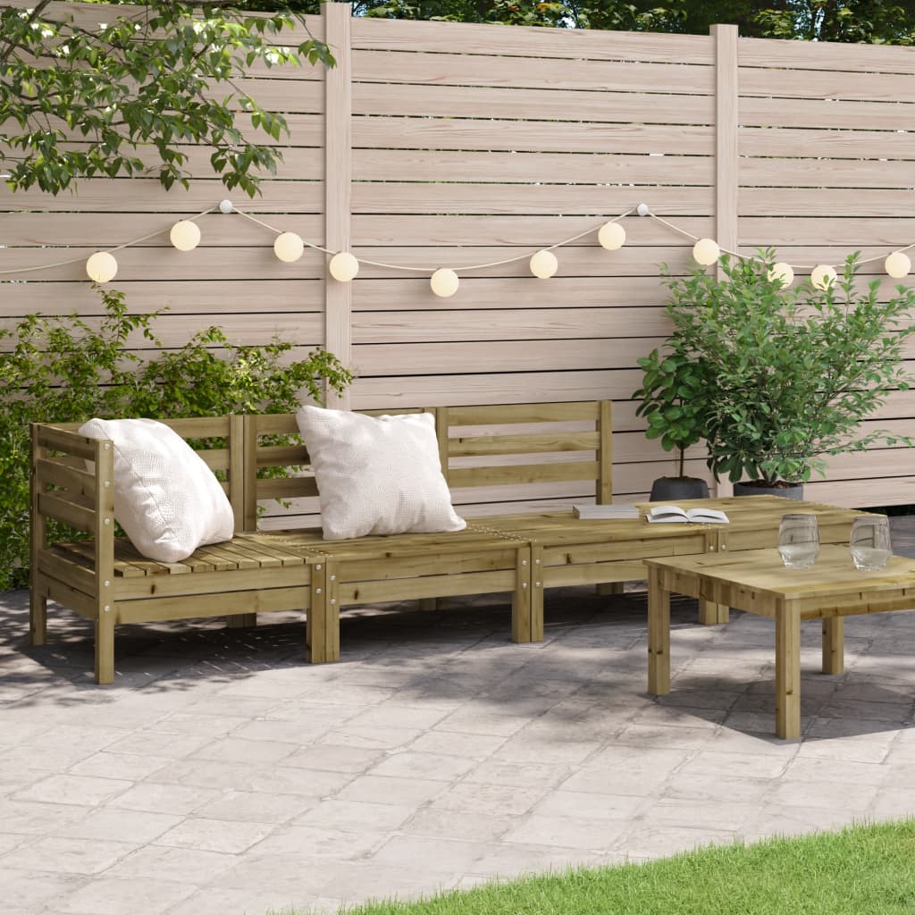 3 Piece Garden Lounge Set Solid Pinewood