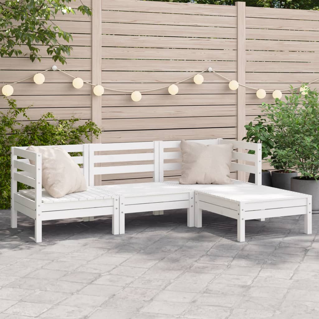 3 Piece Garden Lounge Set Solid Pinewood