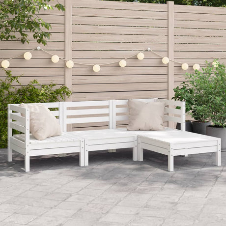3 Piece Garden Lounge Set Solid Pinewood