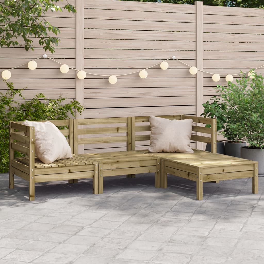 3 Piece Garden Lounge Set Solid Pinewood