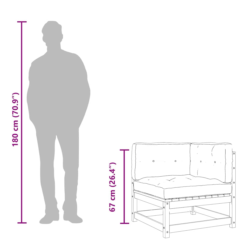 Garden Sofas Corner With Cushions 2 Pcs Solid Wood Douglas
