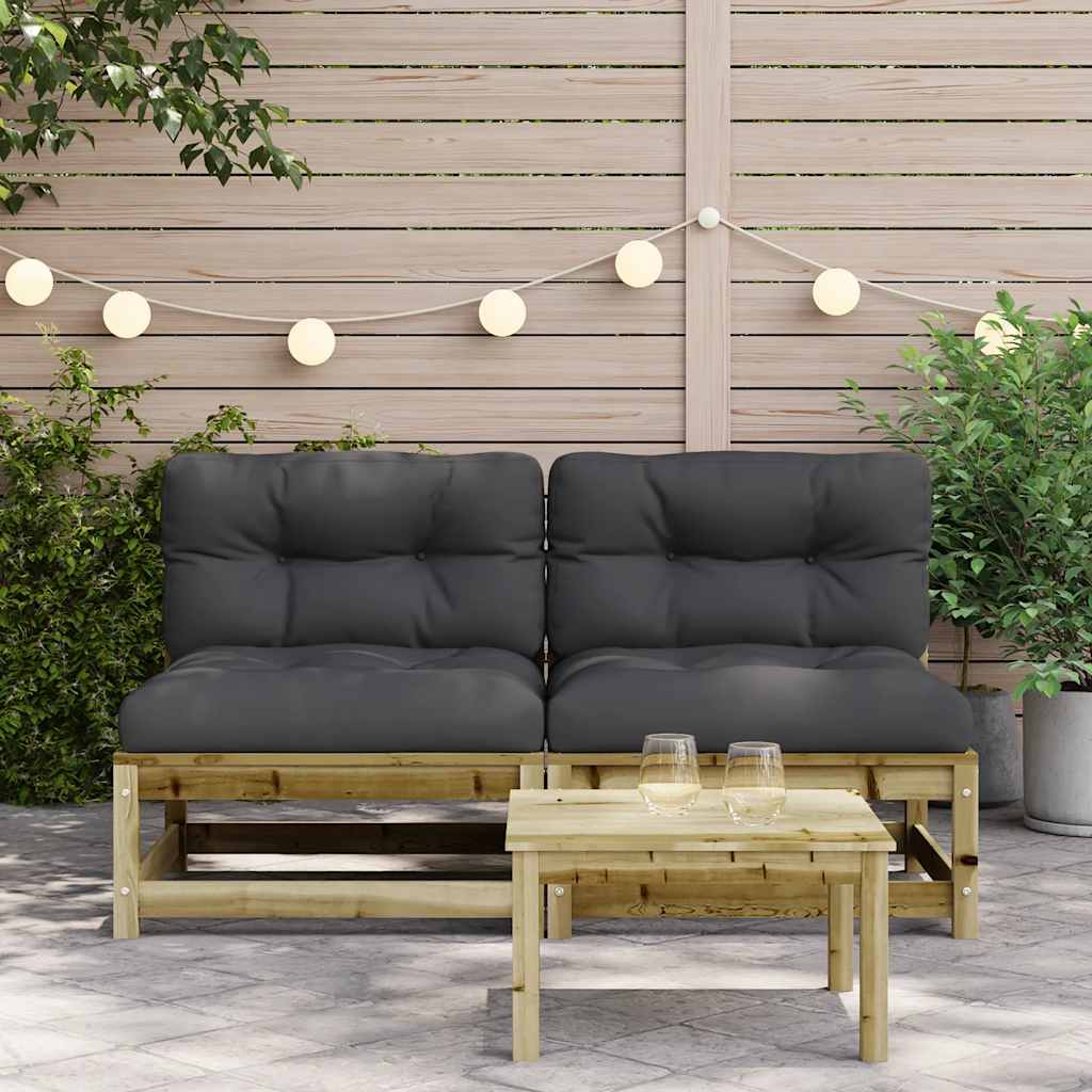 Garden S Armless With Cushions 2 Pcs Impregnated Wood Pine