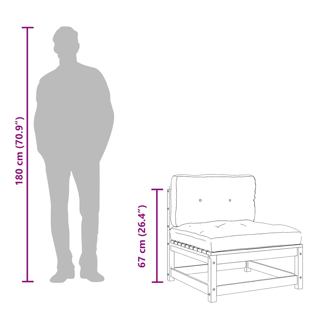 Garden S Armless With Cushions 2 Pcs Impregnated Wood Pine