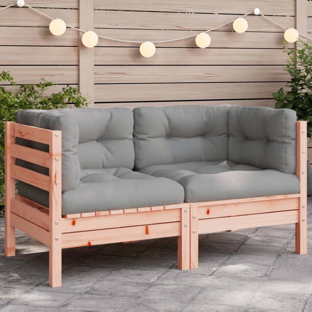 Garden Sofa Armless With Cushions Solid Wood Douglas