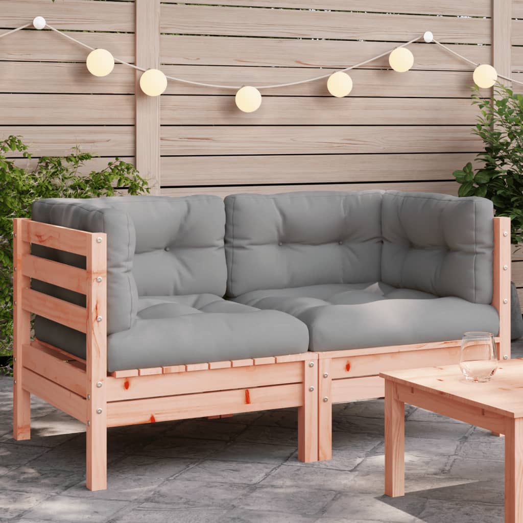 Garden Sofa Armless With Cushions Solid Wood Douglas