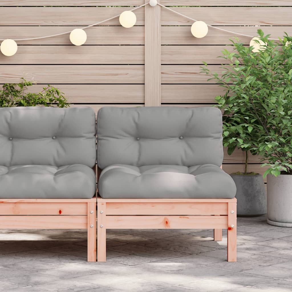 Garden Sofa Armless With Cushions Solid Wood Douglas