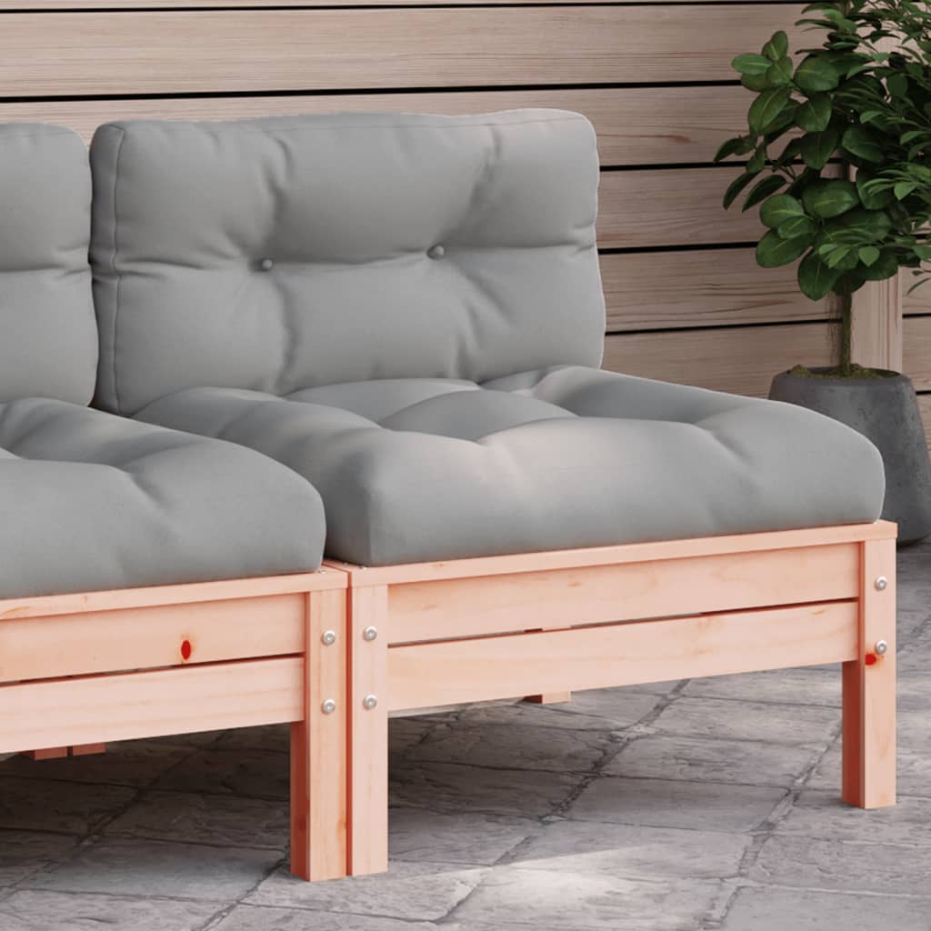 Garden Sofa Armless With Cushions Solid Wood Douglas