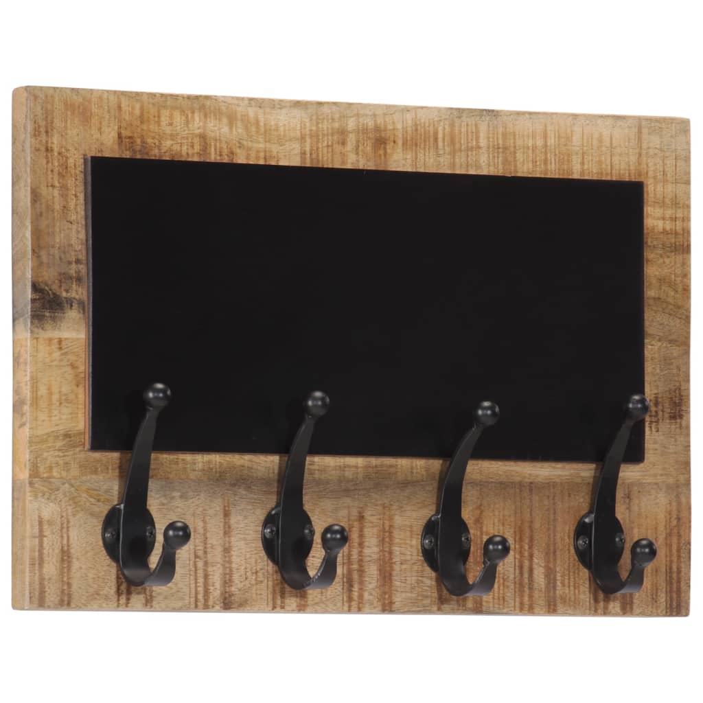 Wall-Mounted Coat Racks With 4 Hooks 2 Pcs Solid Wood Mango