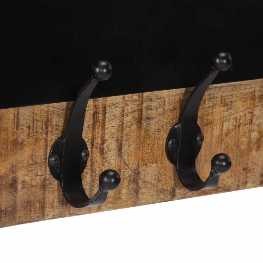 Wall-Mounted Coat Racks With 4 Hooks 2 Pcs Solid Wood Mango