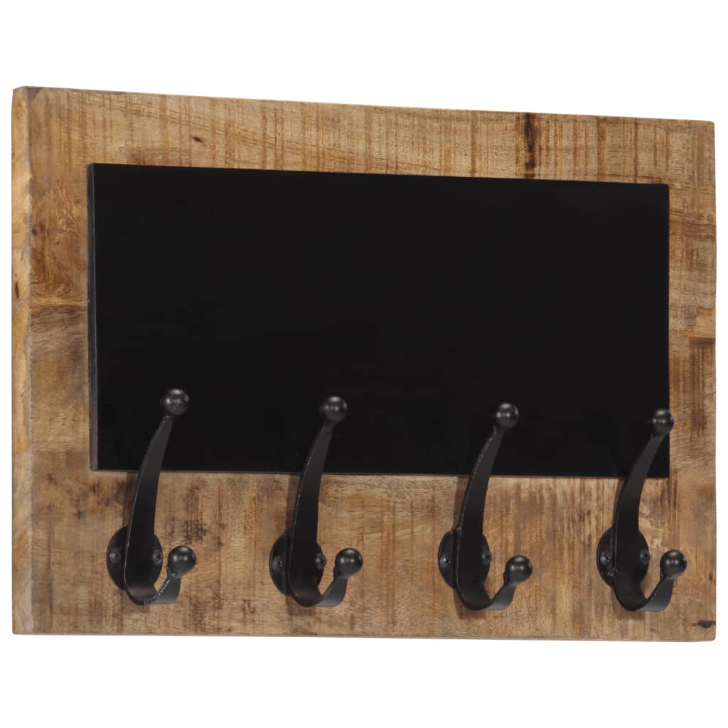 Wall-Mounted Coat Racks With 4 Hooks 2 Pcs Solid Wood Mango