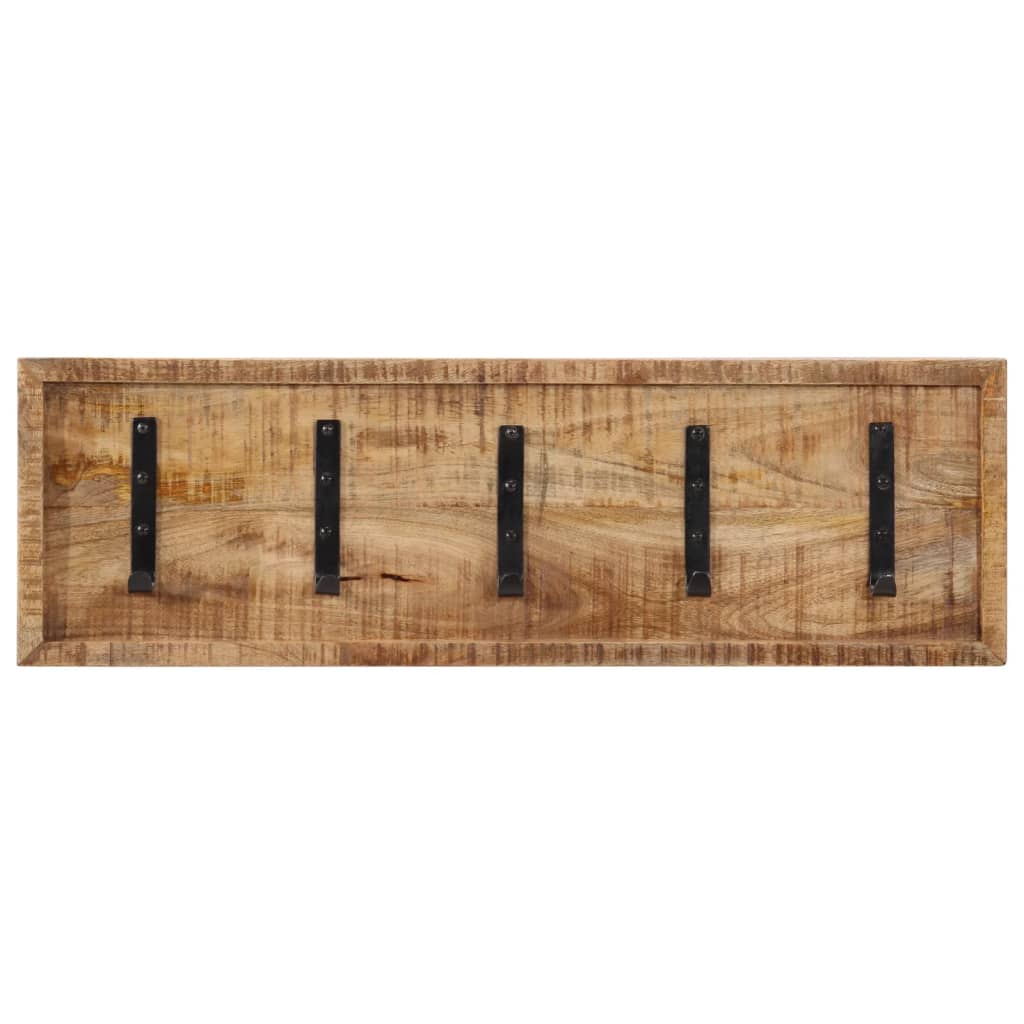 Wall-Mounted Coat Rack With 5 Hooks Solid Wood Mango