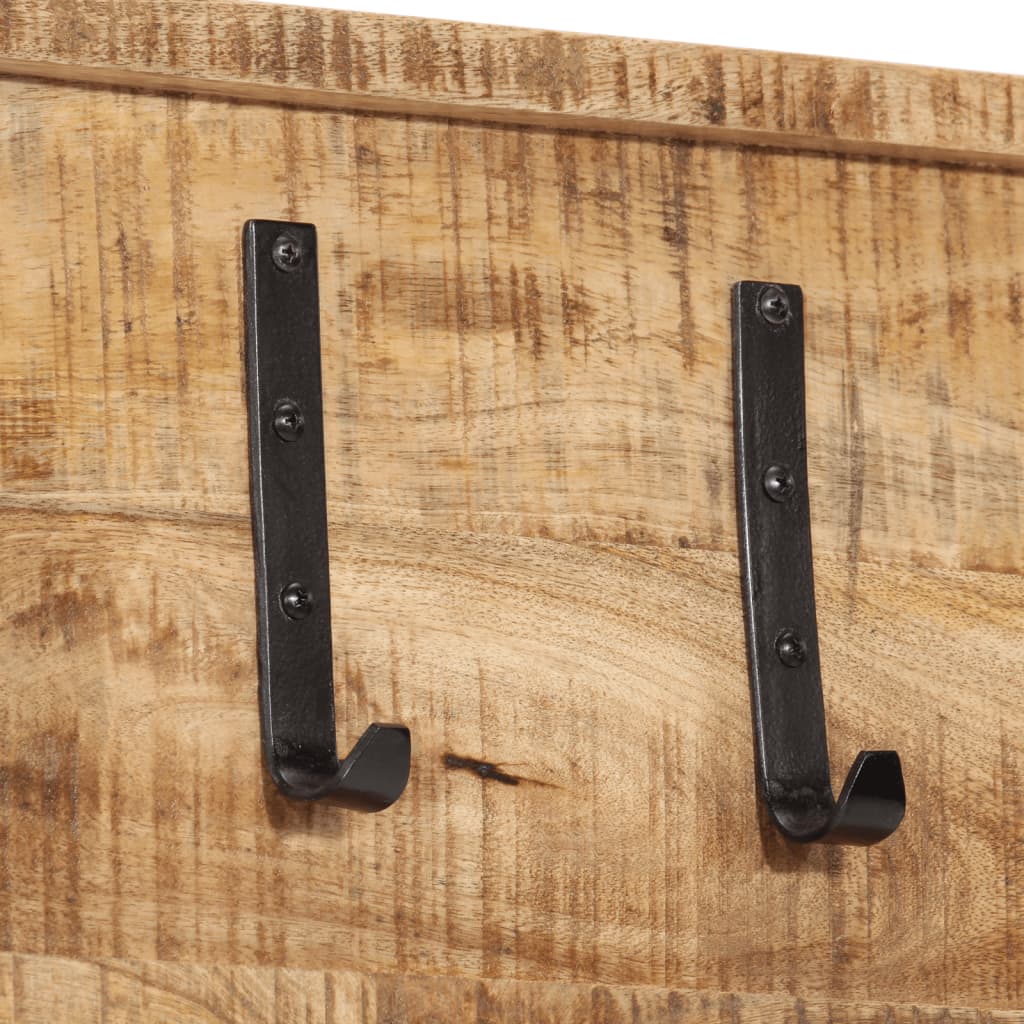 Wall-Mounted Coat Rack With 5 Hooks Solid Wood Mango