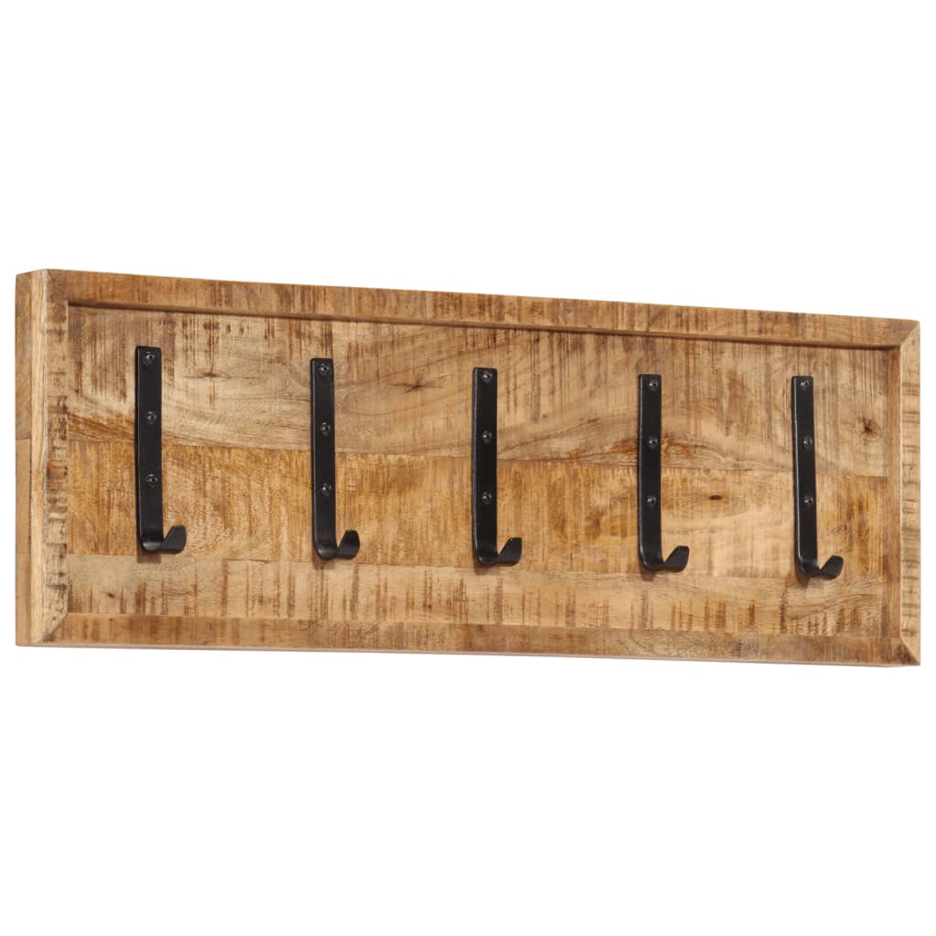 Wall-Mounted Coat Rack With 5 Hooks Solid Wood Mango