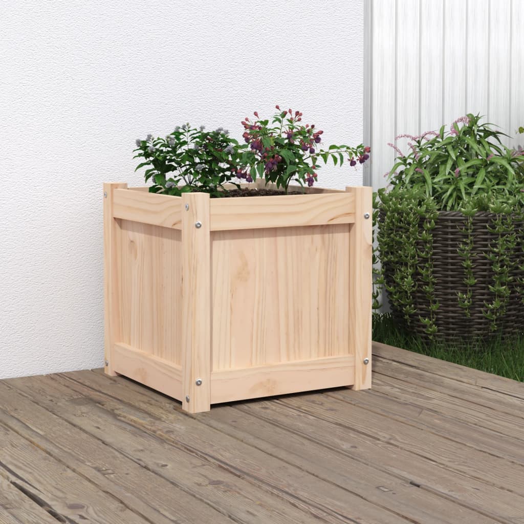 Garden Planters 2 Pcs Solid Wood Pine