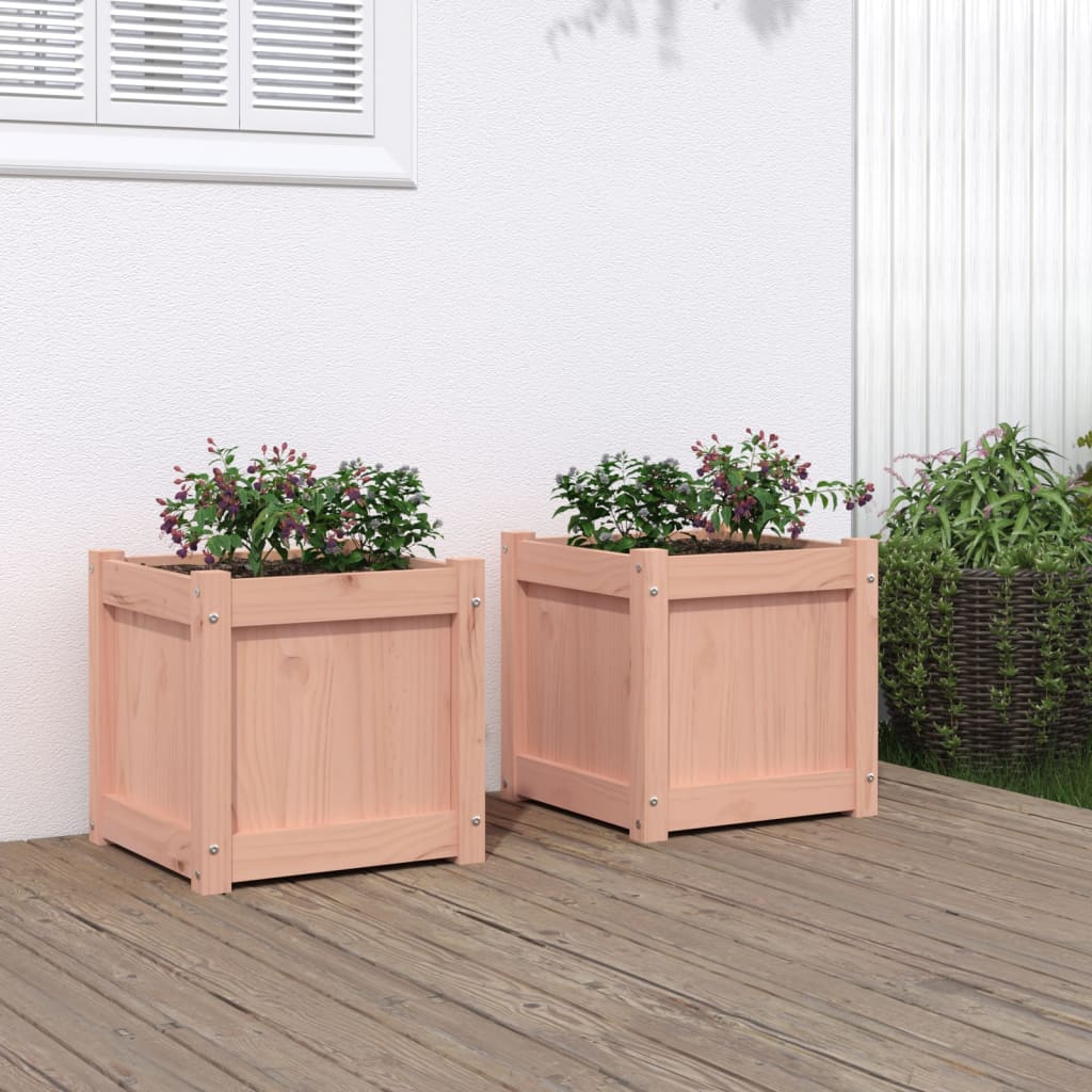 Garden Planters 2 Pcs Solid Wood Pine