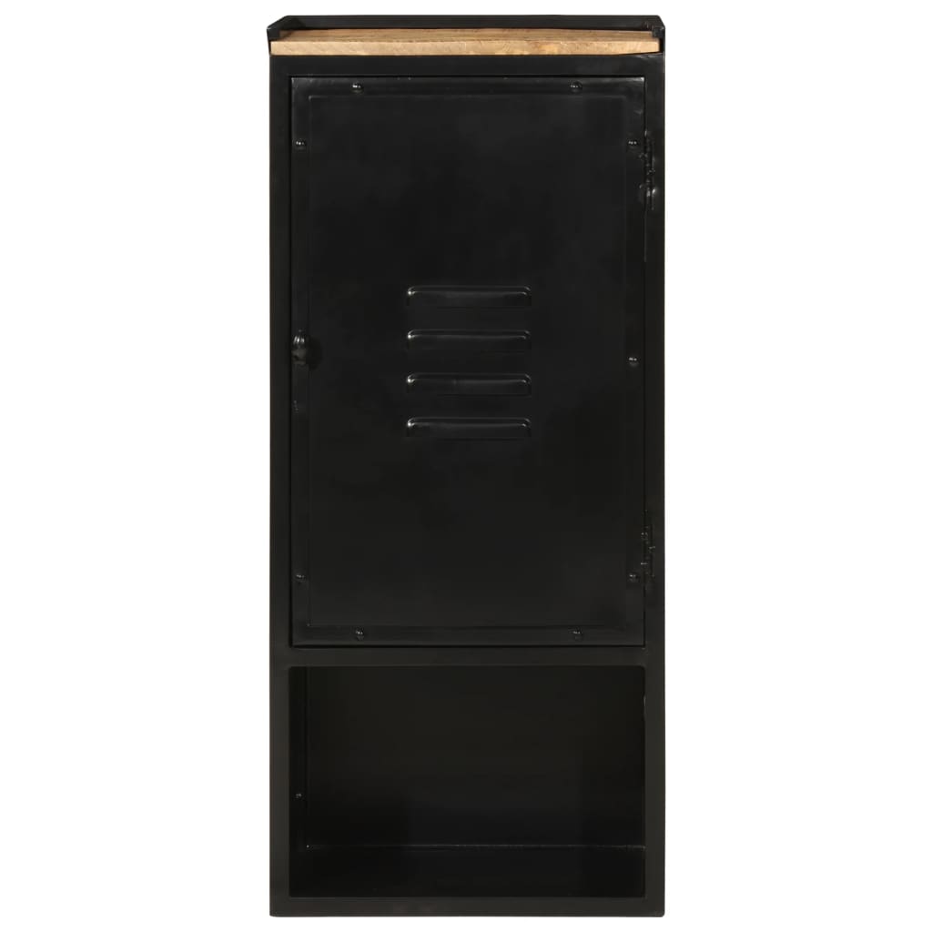 Bathroom Cabinet 40X27X90 Cm Iron And Solid Wood Mango