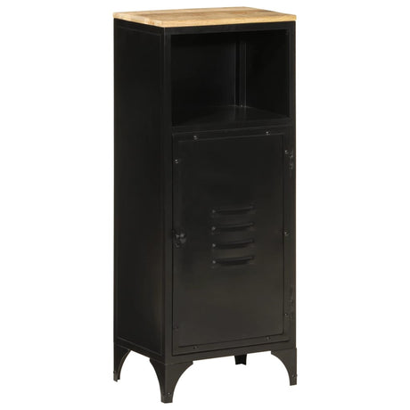 Bathroom Cabinet 40X27X90 Cm Iron And Solid Wood Mango