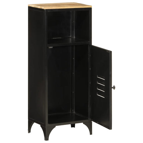 Bathroom Cabinet 40X27X90 Cm Iron And Solid Wood Mango