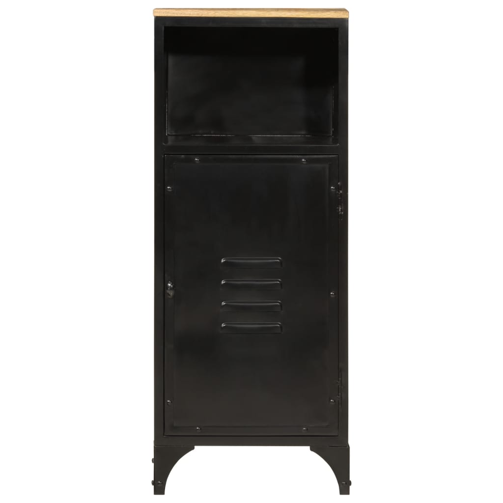 Bathroom Cabinet 40X27X90 Cm Iron And Solid Wood Mango