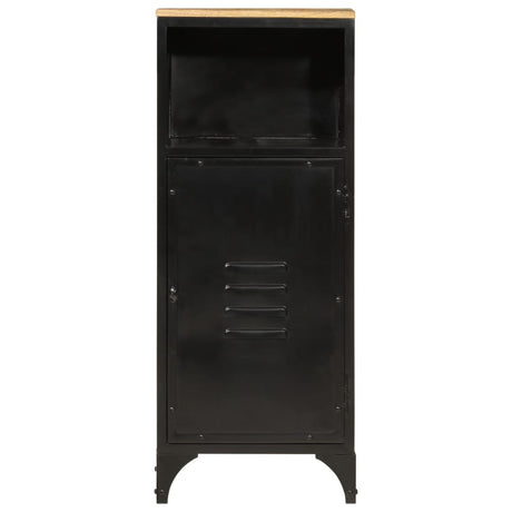 Bathroom Cabinet 40X27X90 Cm Iron And Solid Wood Mango