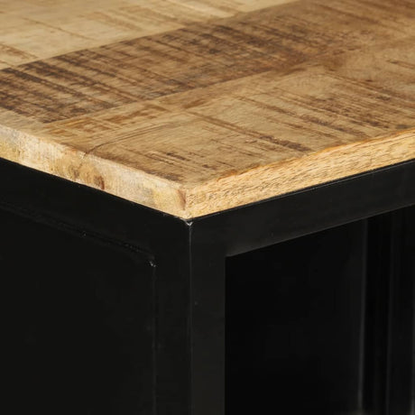 Bathroom Cabinet 40X27X90 Cm Iron And Solid Wood Mango